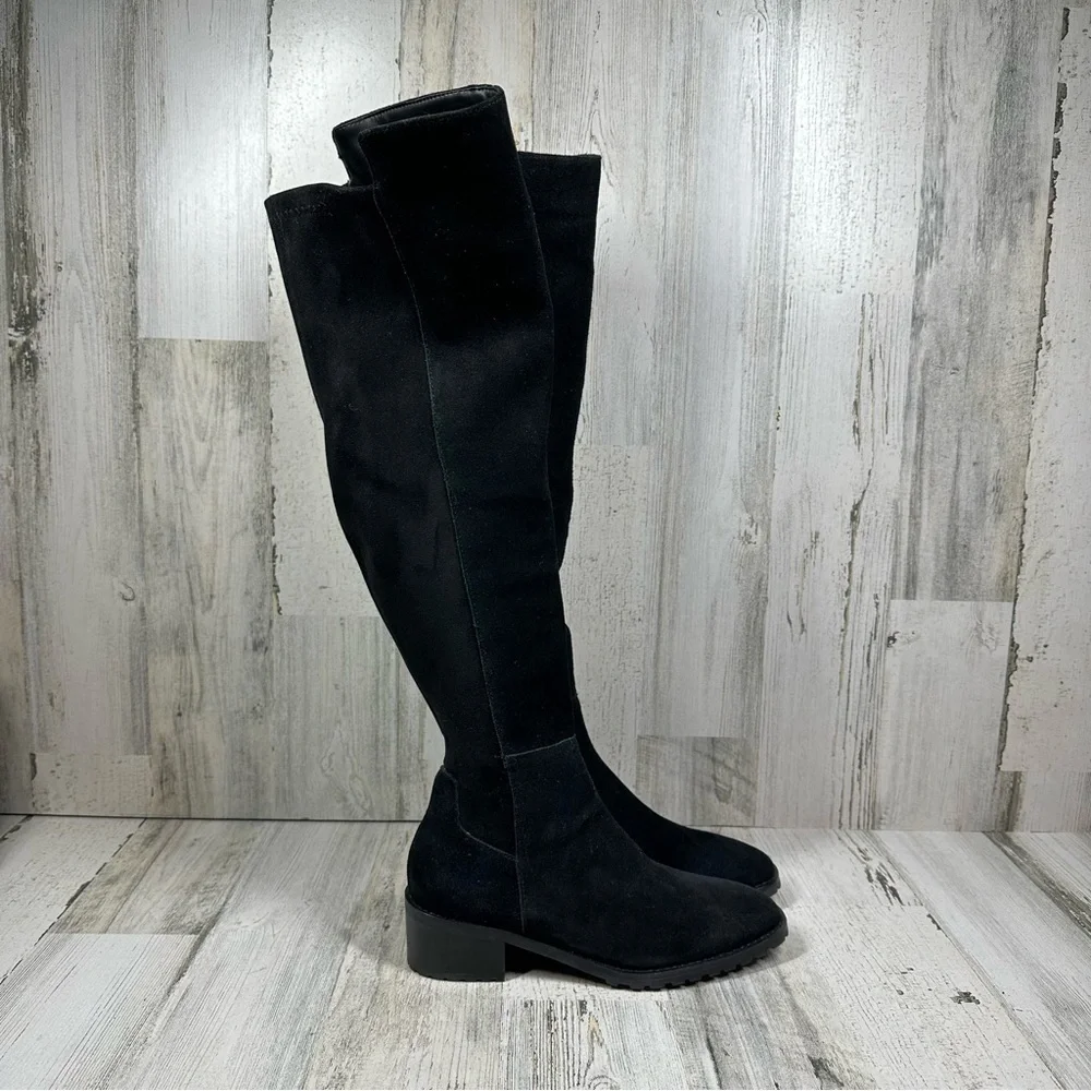 NEW Blondo Sierra Black Suede Leather Waterproof Over the Knee Boots #1295 - Picture 6 of 13